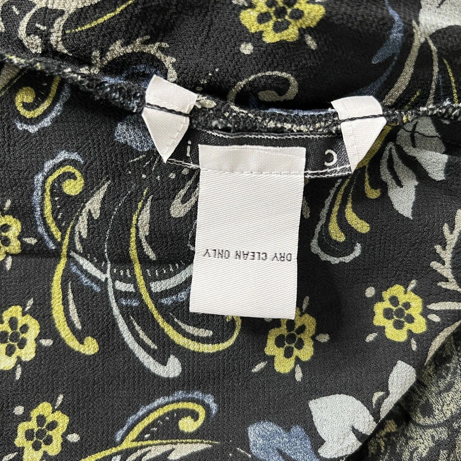 Cabi Skirt Womens Small‎ Black Floral Reversible A Line Lettuce Hem Bohemian - Image 12