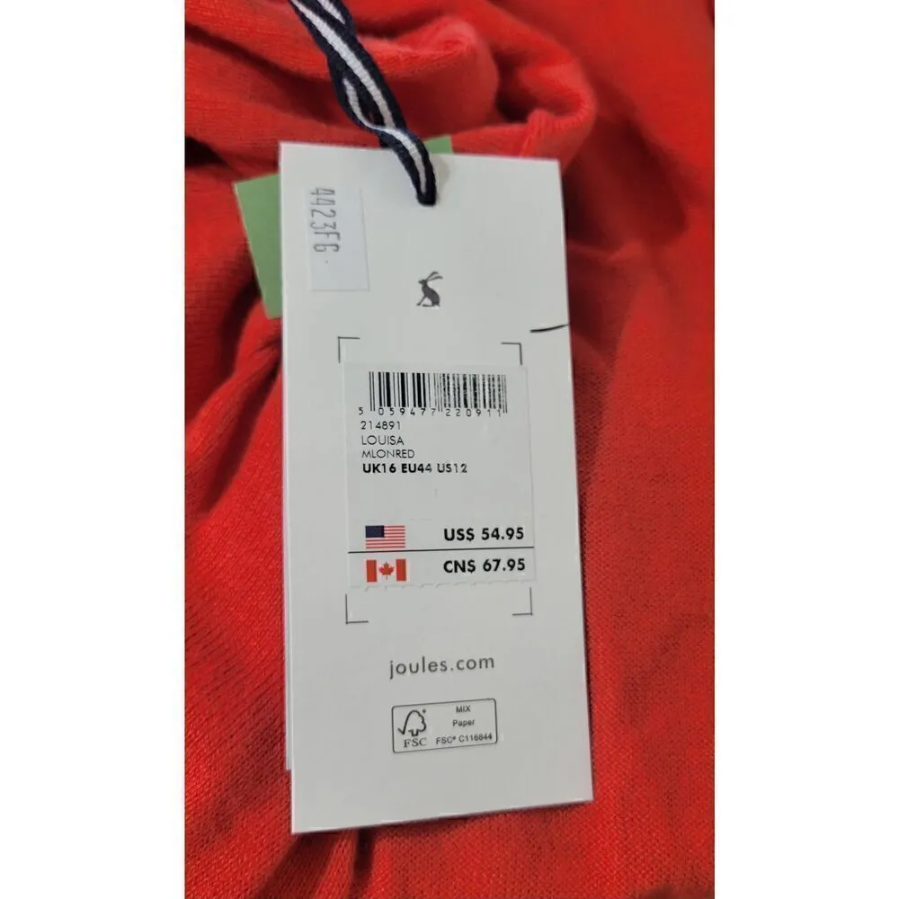 Joules Louisa Melon Red Size 12 Long Sleeve Button Front Cardigan Orange - Image 7