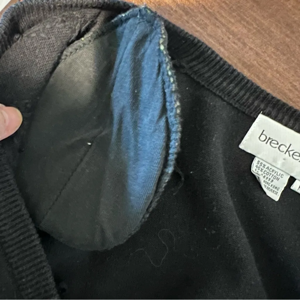 Vintage Breckenridge Cardigan Black Paisley Bobble Embellishing 80s Cottagecore - Image 6