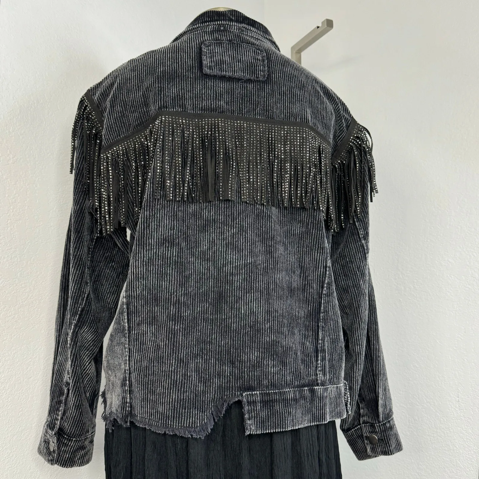 POL Cord Corduroy Western Boho Gray Jacket Size Large - Image 6