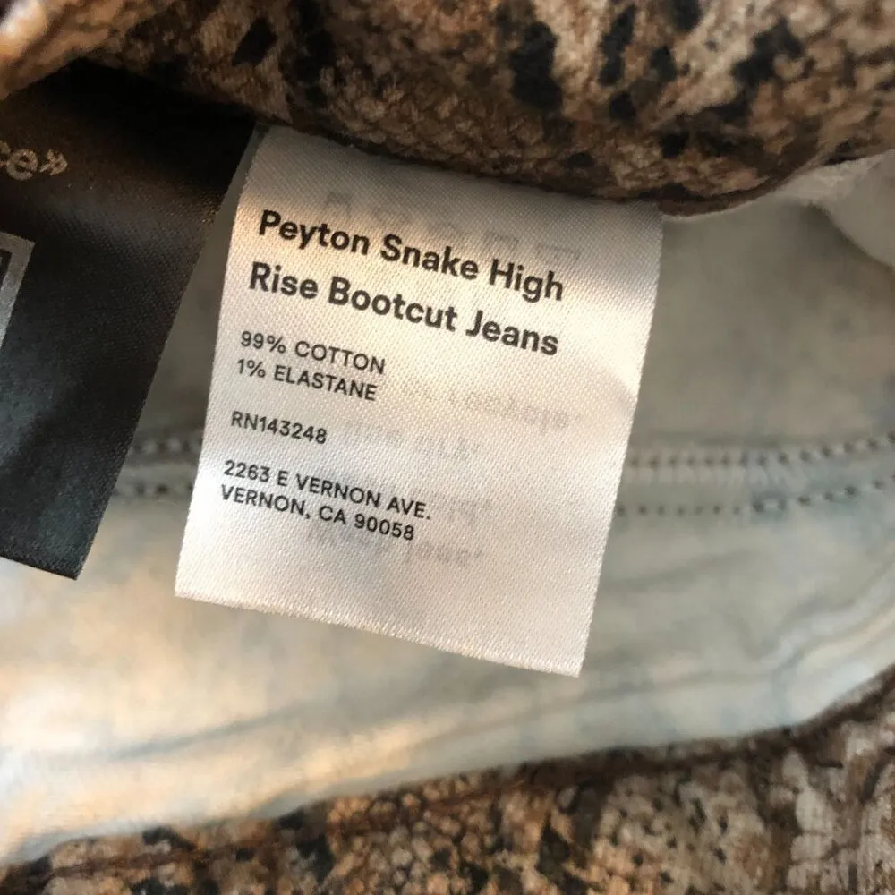 Reformation Jeans Peyton Snake High Rise Bootcut Jeans Brown 28 - Image 5