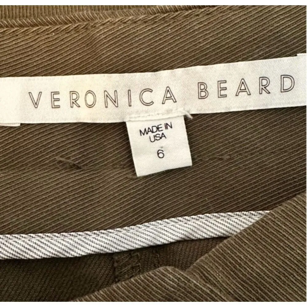 Veronica Beard Field Cargo Pants Army Green Elastic Jogger Hem Side Snaps Size 6 - Image 6