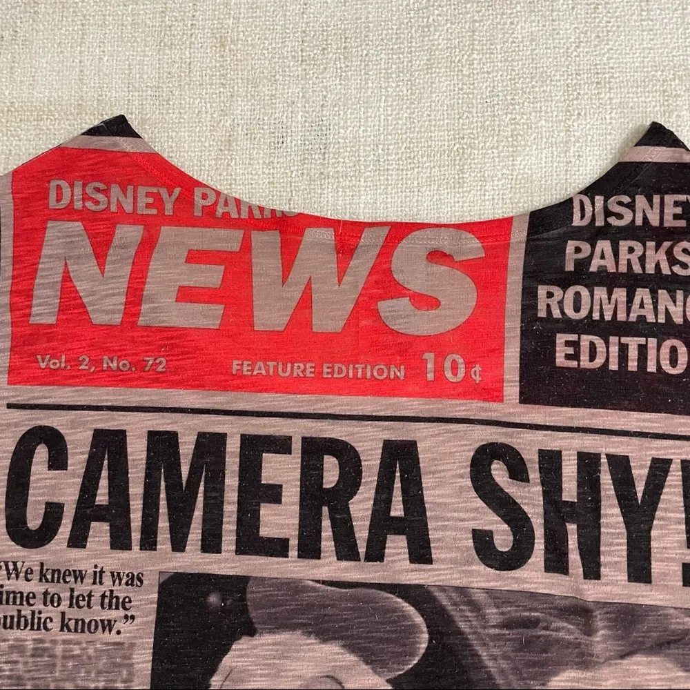 Disney  Parks Newspaper Print Women’s Tee - Image 6