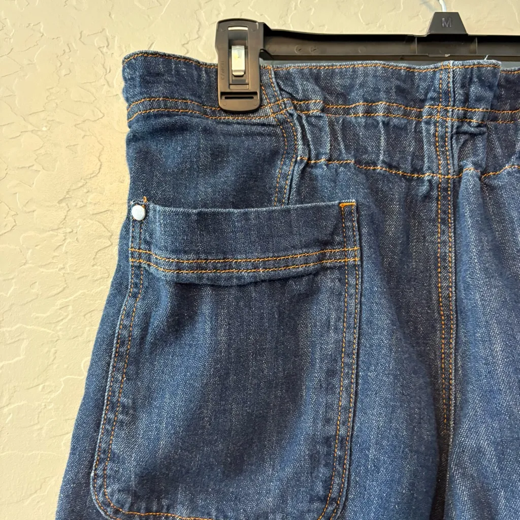 Pilcro anthropologie denim jean shorts with belted details and elastic waist 28 - Image 13