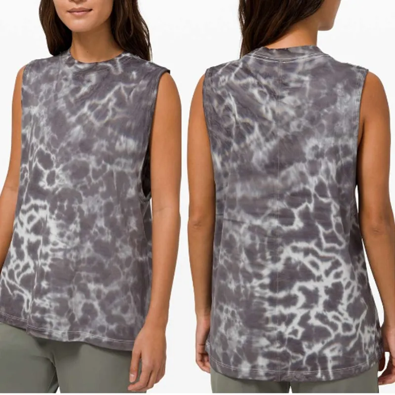 Lululemon All Yours Tie Dye Sleeveless Athletic Tank Top Graphite ptp21 - Image 2