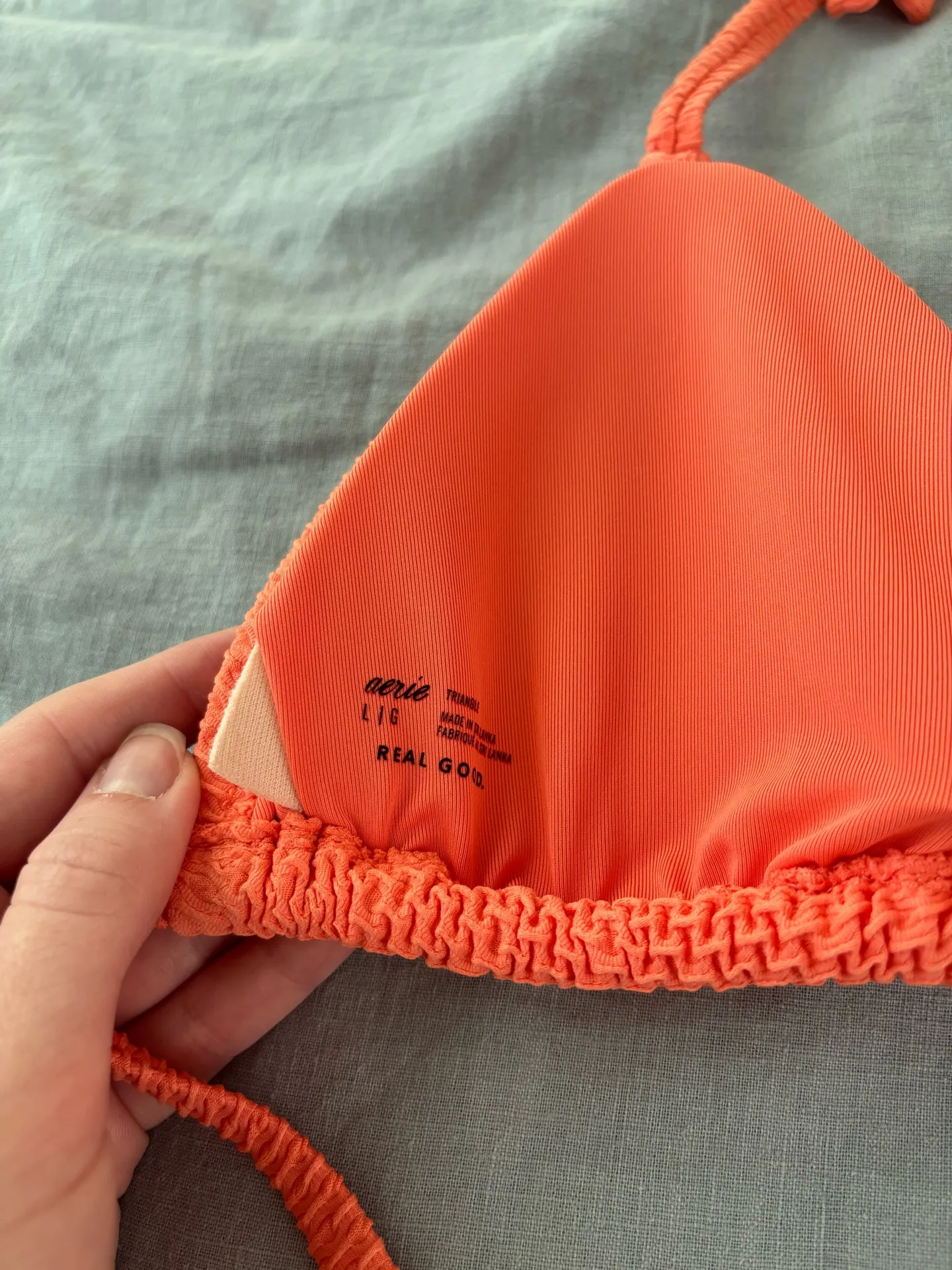Aerie Neon Orange Triangle bikini top - Image 4
