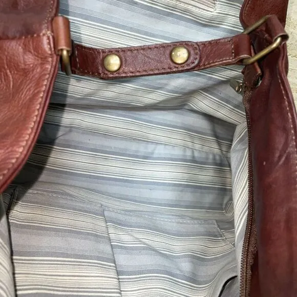 NOBILE Made Italy Vintage Genuine Leather Hand/Shoulder Bag‎ Color Cooper Brown - Image 5