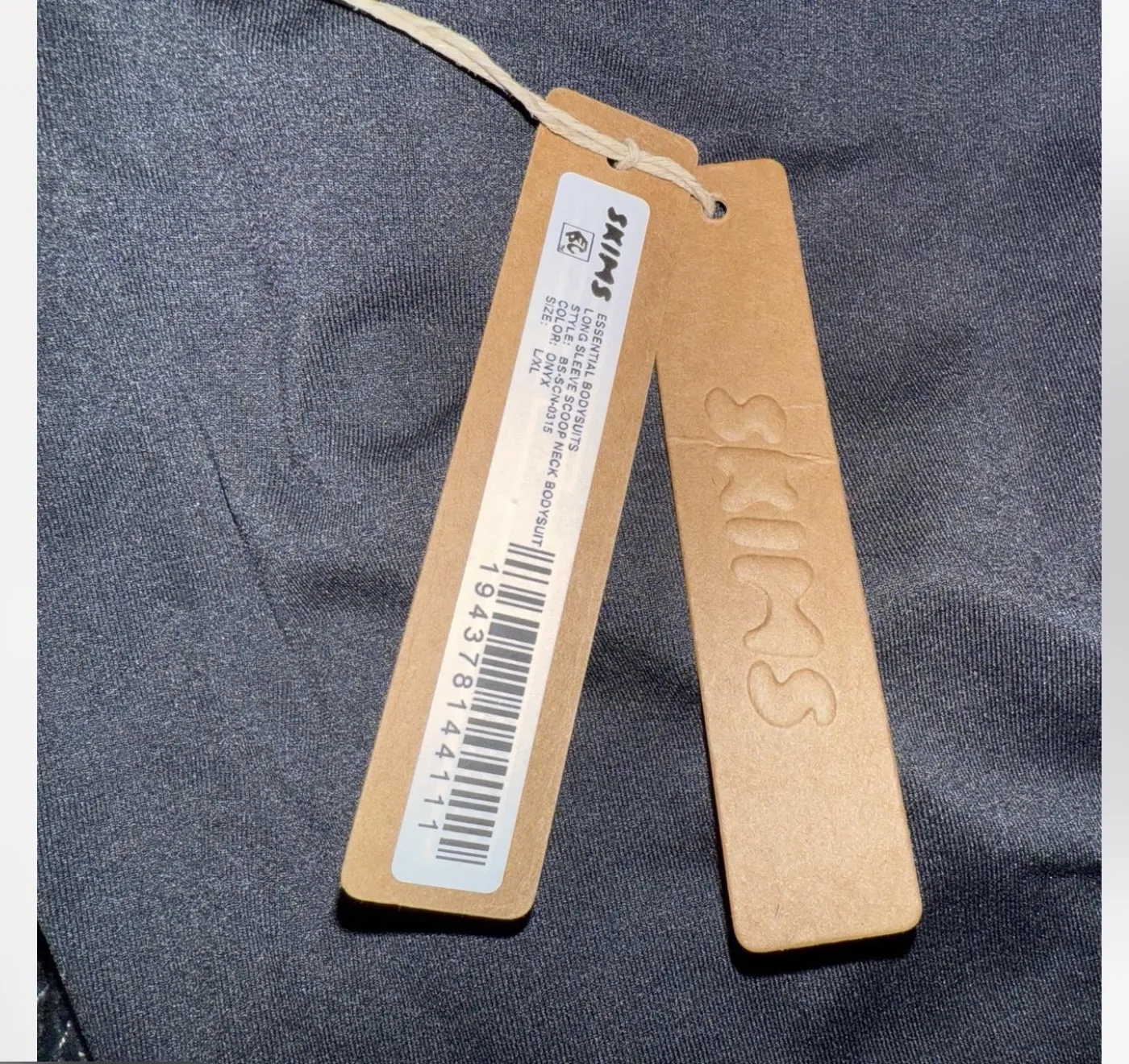 Essentials Bodysuits; Long Sleeve Scoop Neck Bodysuit - Onyx (L/XL) - Image 2