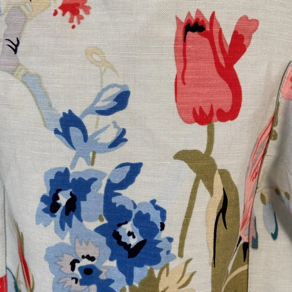 Nanette Lepore Size 4 Belle Fleur Strapless Floral Dress Tie Pockets Linen Silk - Image 7