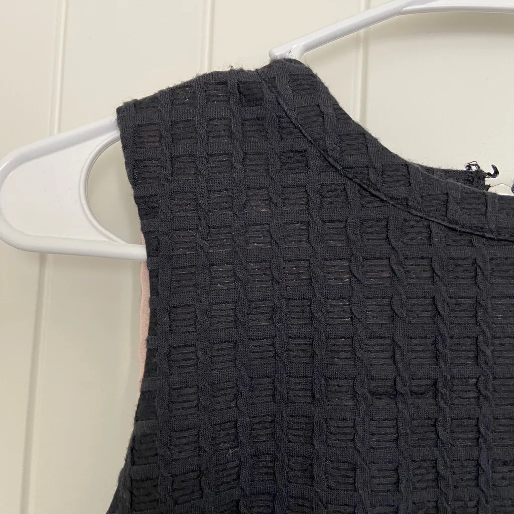 EUC Greylin women’s‎ black checkered stitch lace pink layered zip blouse XS - Image 2