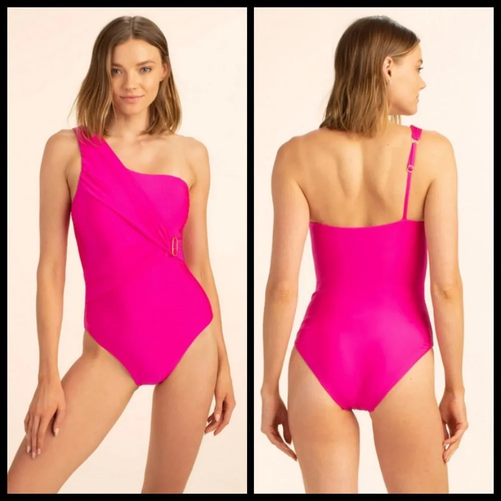 💕TRINA TURK💕 Monaco Solids One Shoulder One Piece Swimsuit ~ Pink 2 NWOT - Image 3