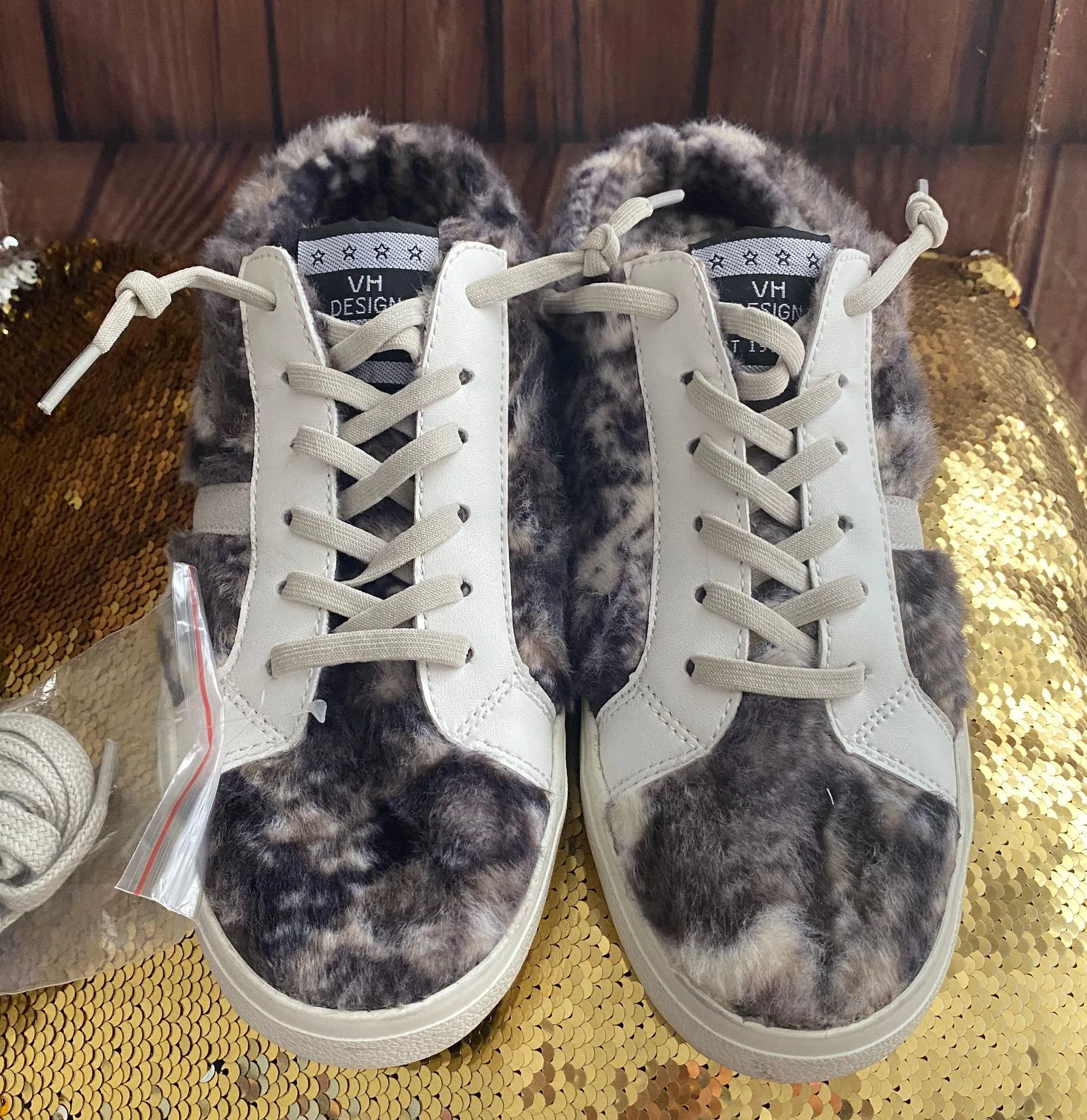 Faux Fur & Leather Mule Sneakers Sz 8 - Image 6