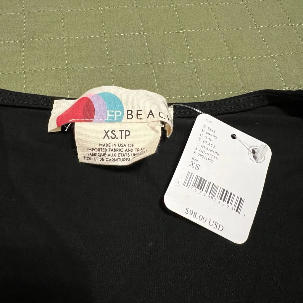 Free People Beach On Air Wrap Cardi in Black - Image 5