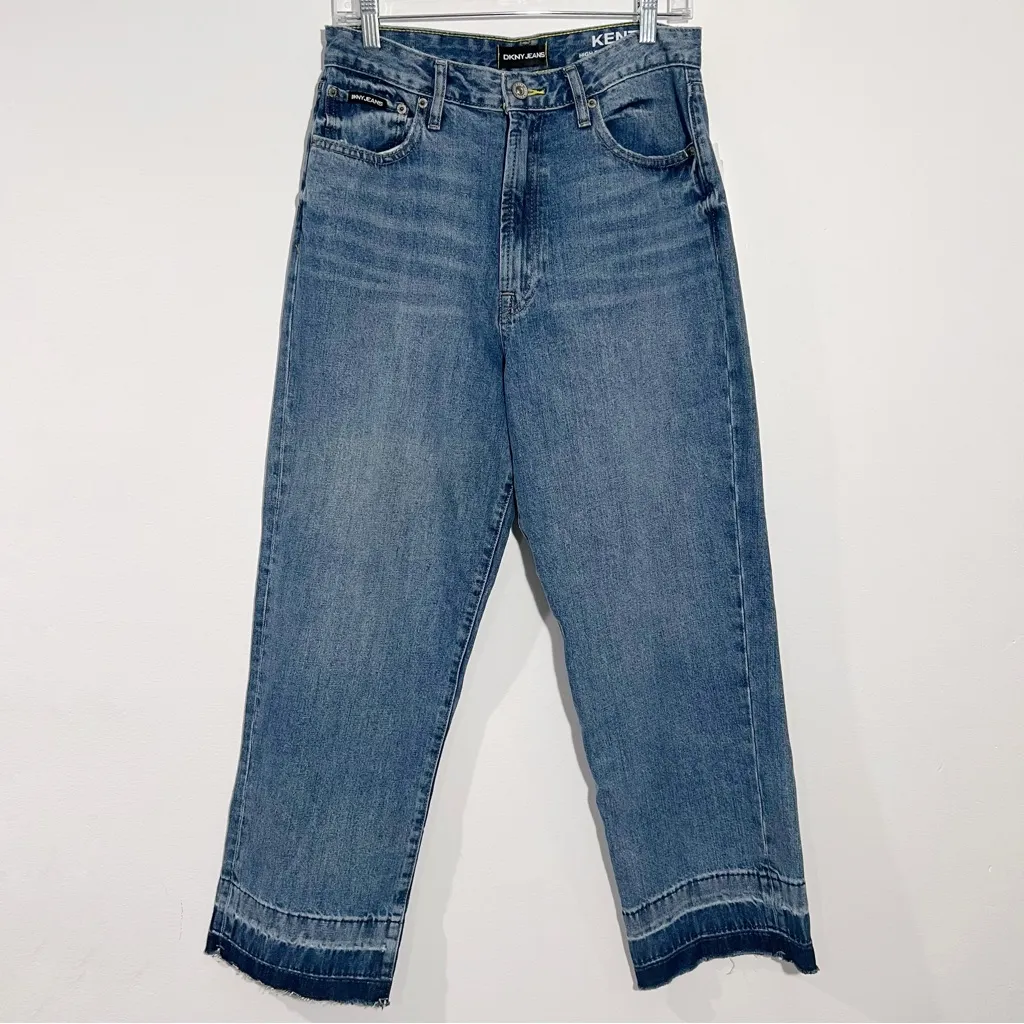 DKNY Kent High Rise Straight‎ Leg Jean w/ Raw Hem Size 29/8 - Image 2