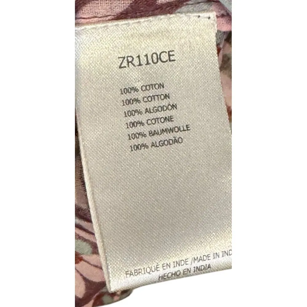 Molly Bracken‎ Women's Top V-Neck Relaxed Long Sleeves Pattern Blouse Medium NWT - Image 7