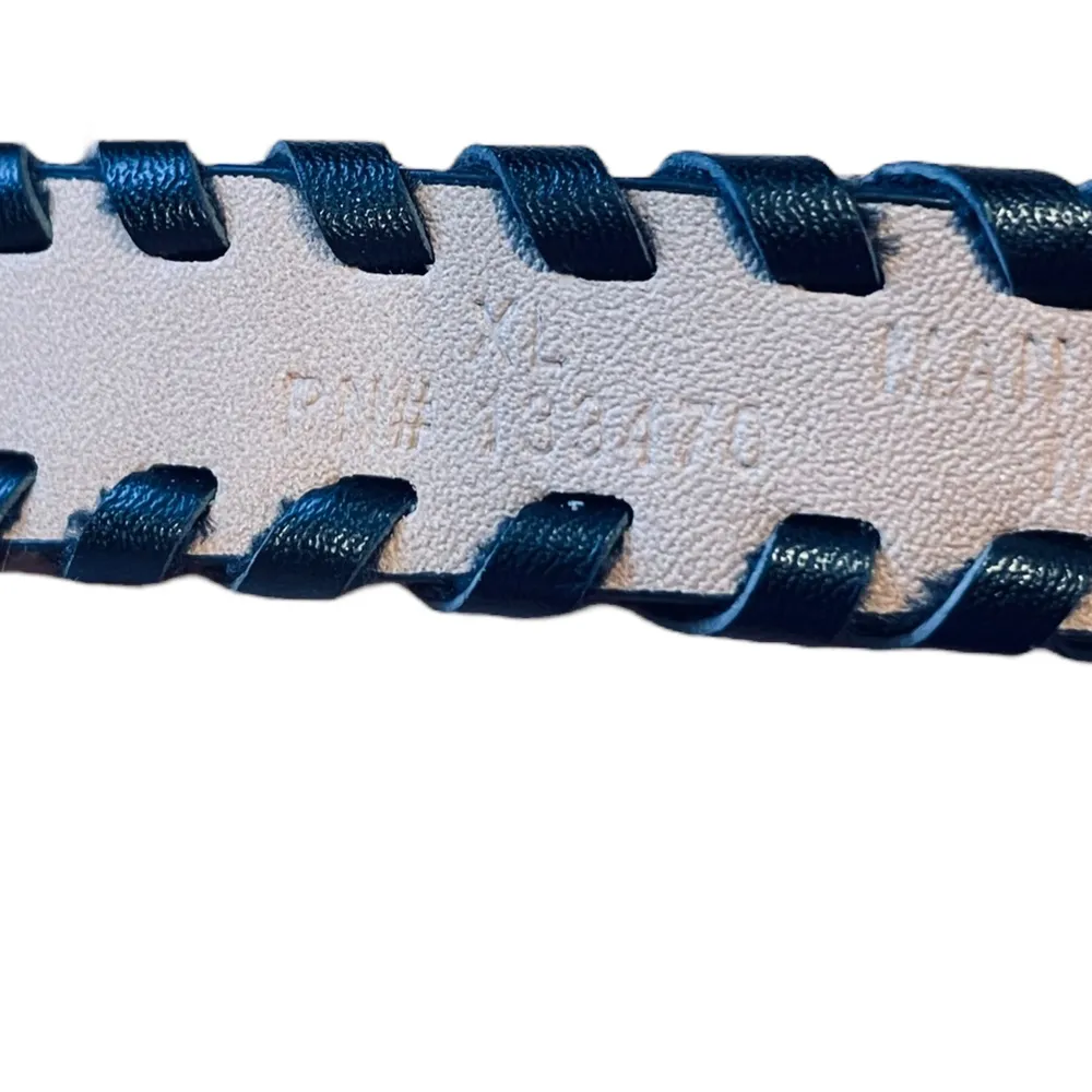 Silver Concho Black Faux Leather Southwestern Western Country Boho Braided Belt - Image 7