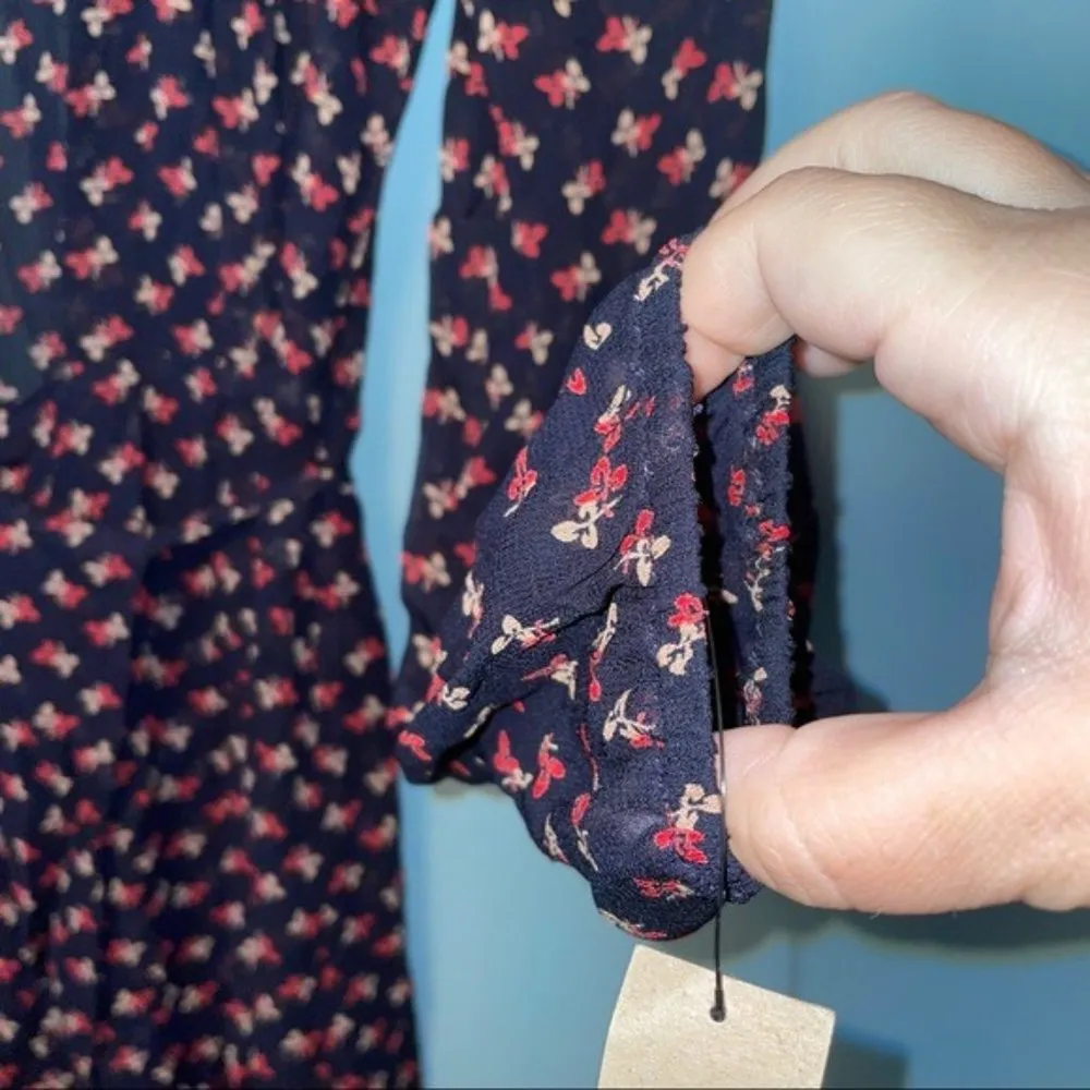 Reformation Wrap Dress Black and Ditzy Floral Print size XS - Image 10