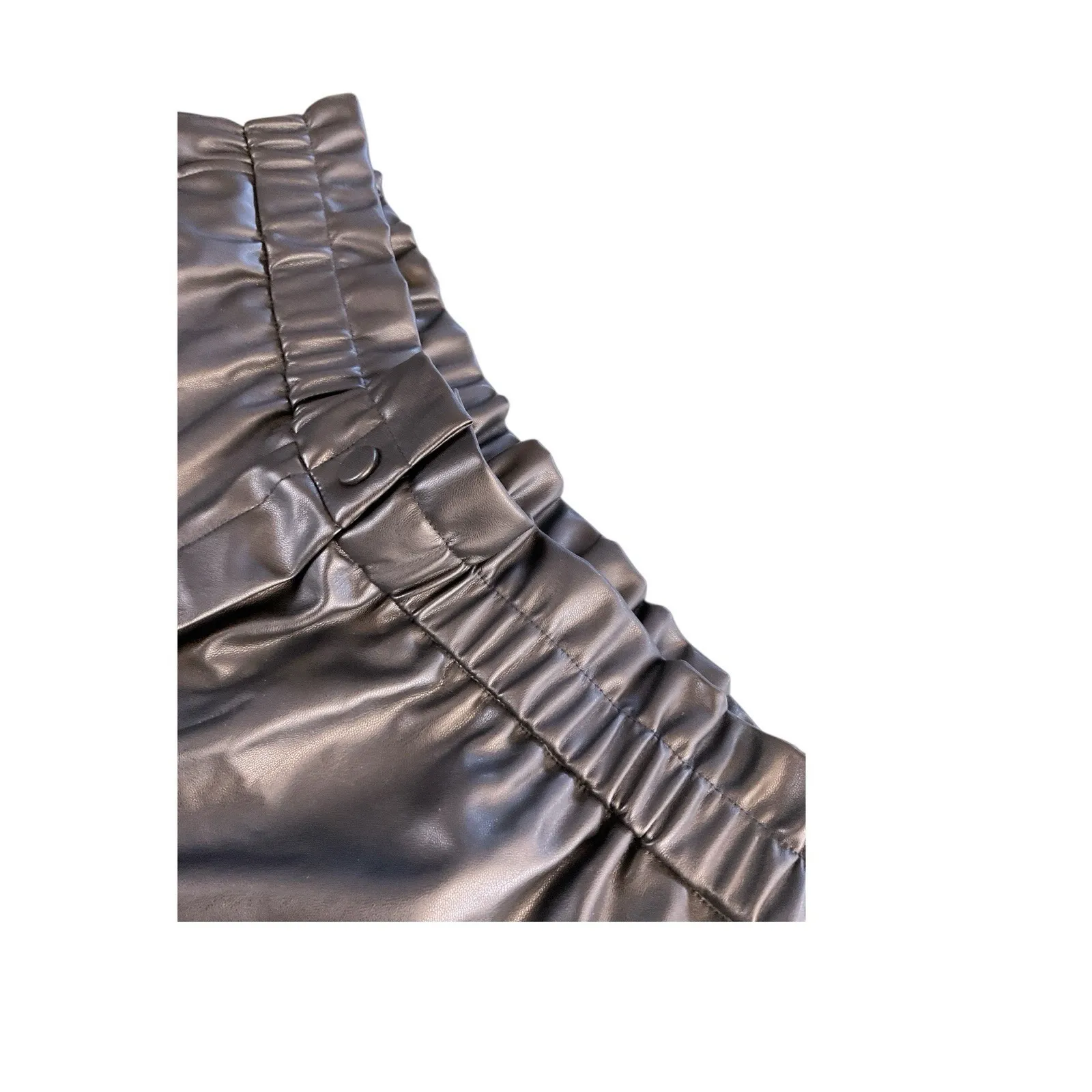 LAUNDRY by Shelli Segal Vegan Leather Paperbag Waist‎ Shorts Size XL - Image 3