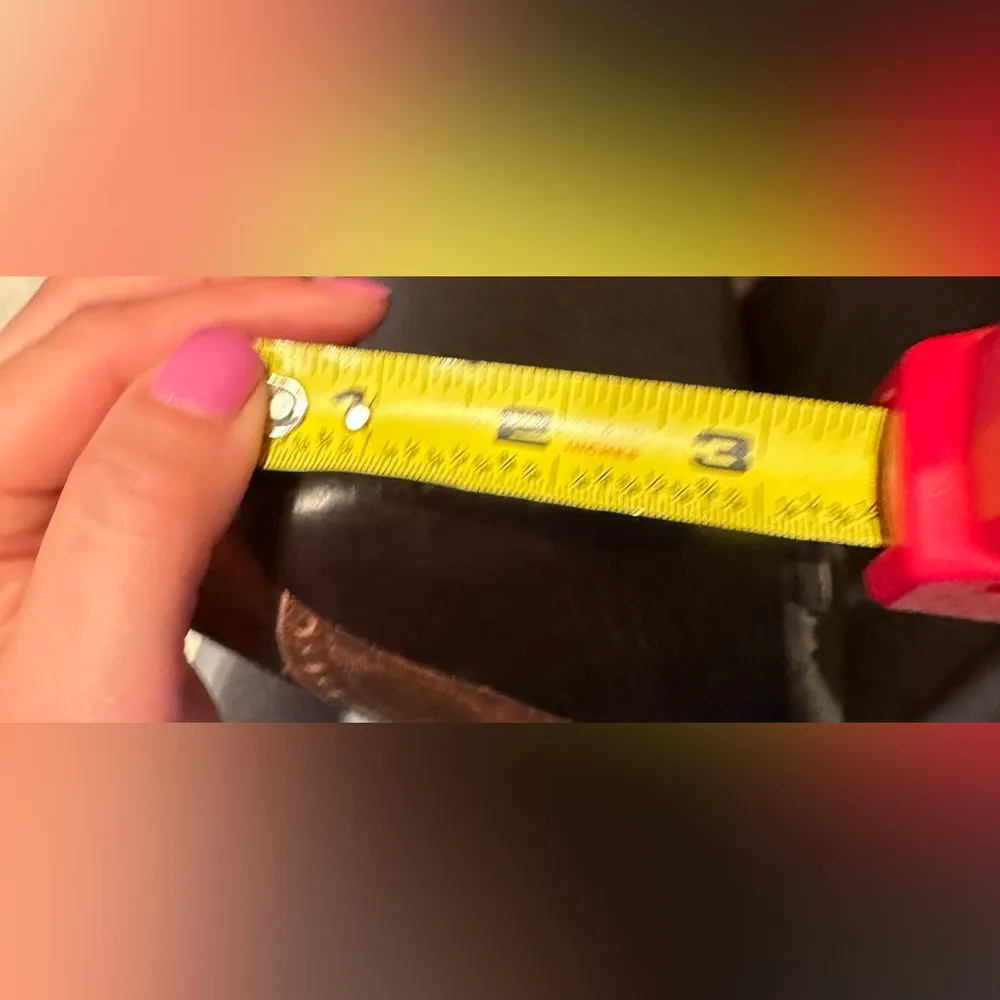 Franco Sarto Dark Brown Leather Pep Toe Wedge Shoe & Non Adjustable Trap… - Image 16