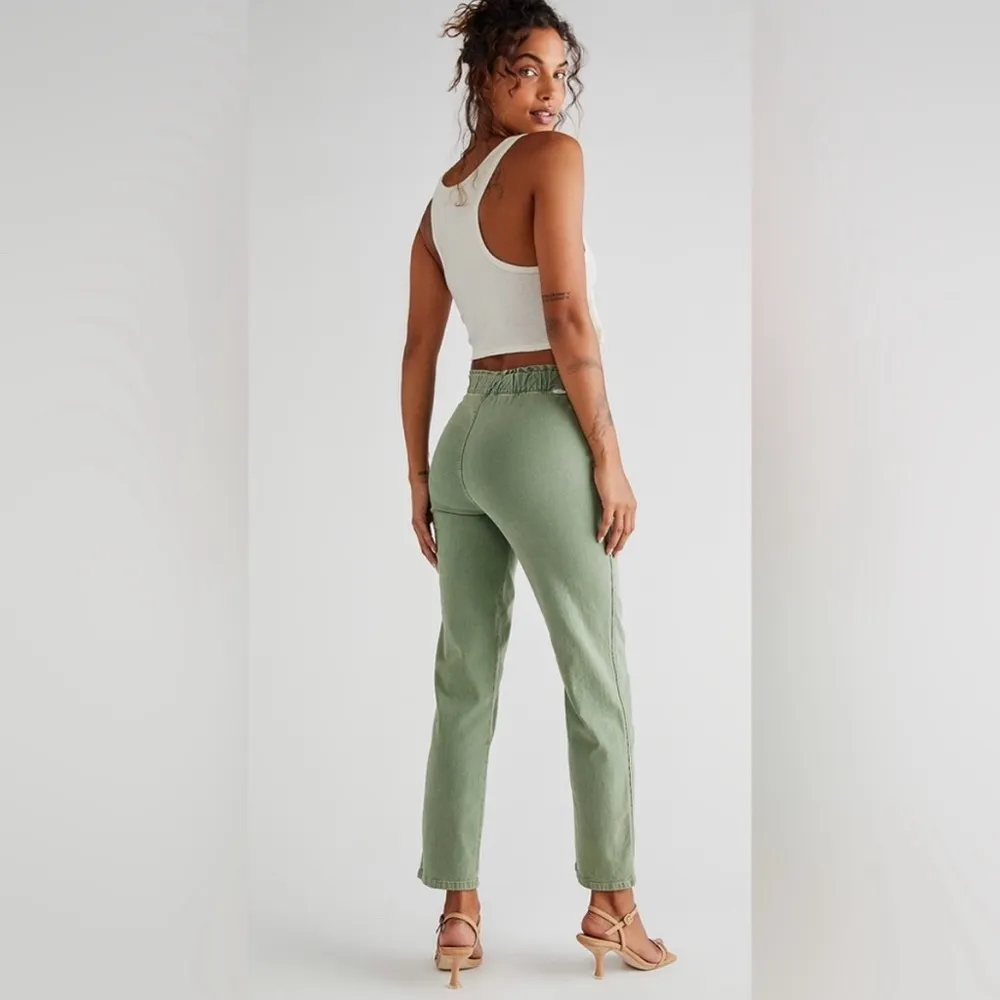 MOTHER The Springy Ankle Pants Jeans High Rise Straight Leg in Green Bay size 25 - Image 4