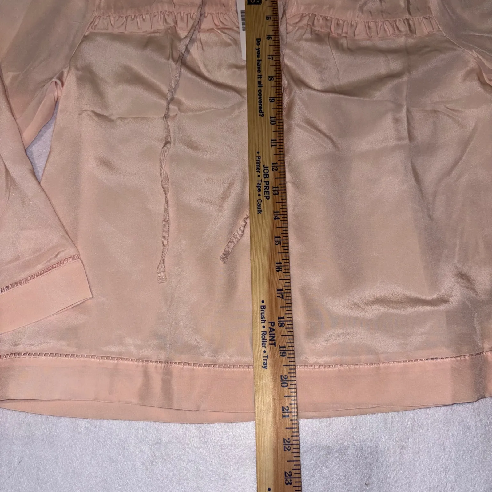 POINT SUR for J Crew Light Pink Ruffled Neck Tie Blouse 100% silk Women's PM Size undefined - Image 7