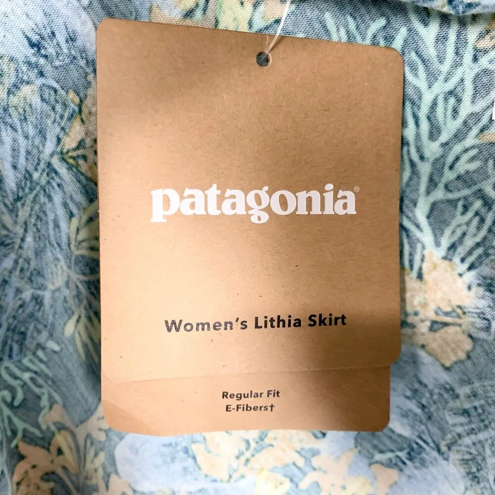 Patagonia Lithia Convertible Jersey Knit Skirt Halter Top Big Sur Blue Large - Image 11