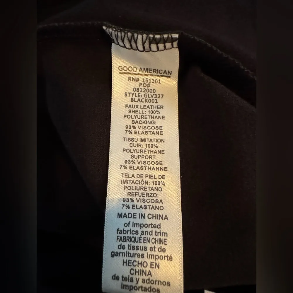 Good American GOOD WAIST FAUX LEATHER LEGGINGS Women’s Black Size 2 Medium - Image 9