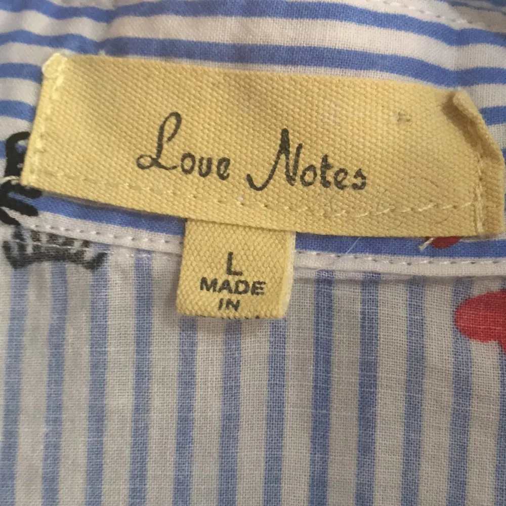 2/$15 Love Notes Button Front Striped Shirt Size L - Image 2