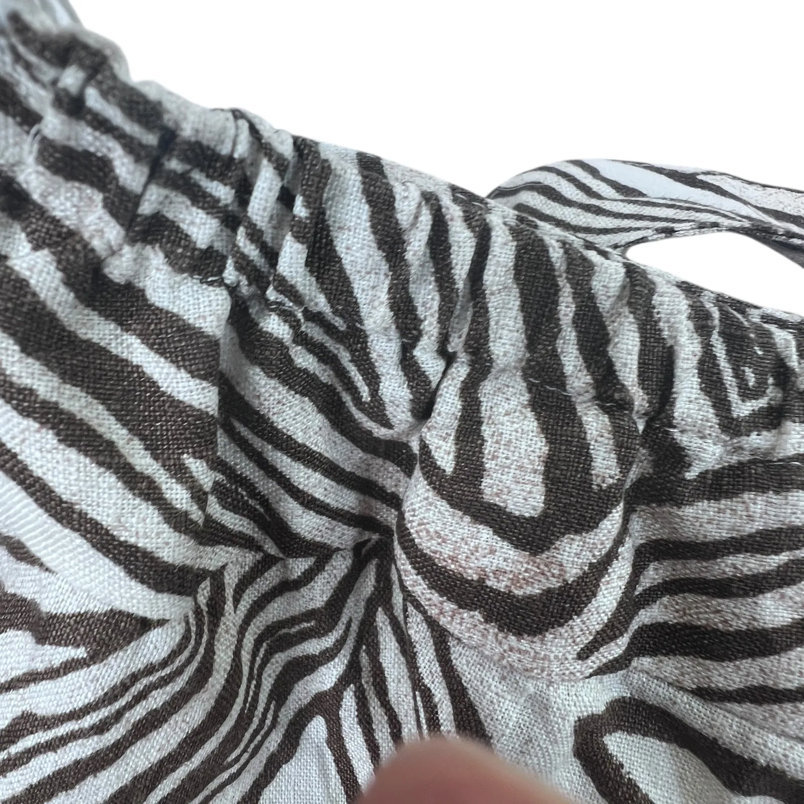 Talbots Irish Linen A-Line Wrap Skirt Brown White Leaf Print Knee Length 16W - Image 11