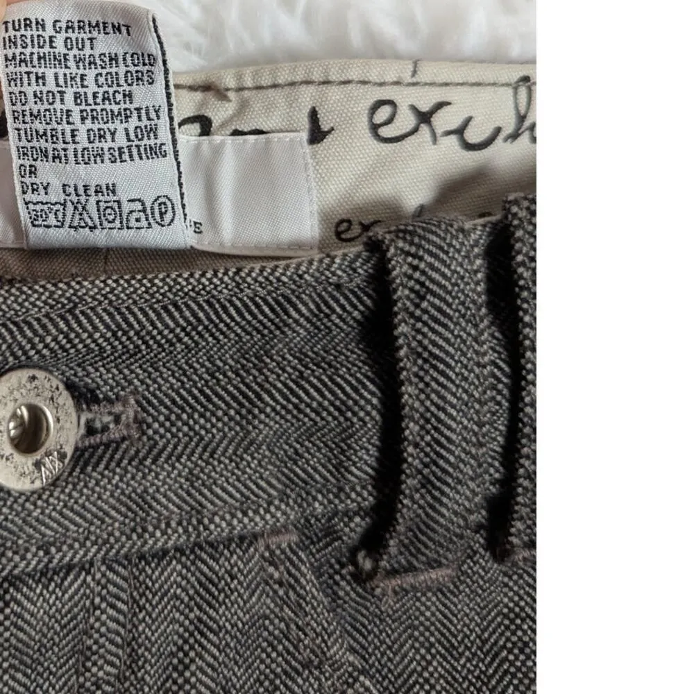 Y2K Armani Exchange Cotton Twill Cropped Pants Gray Size 2 - Image 4