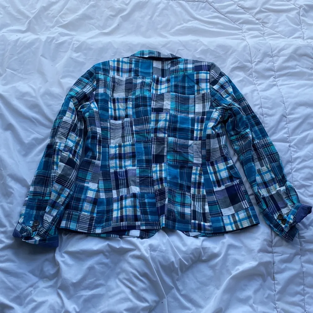 Talbots Plaid Button Blazer Jacket SIZE 10 - Image 6