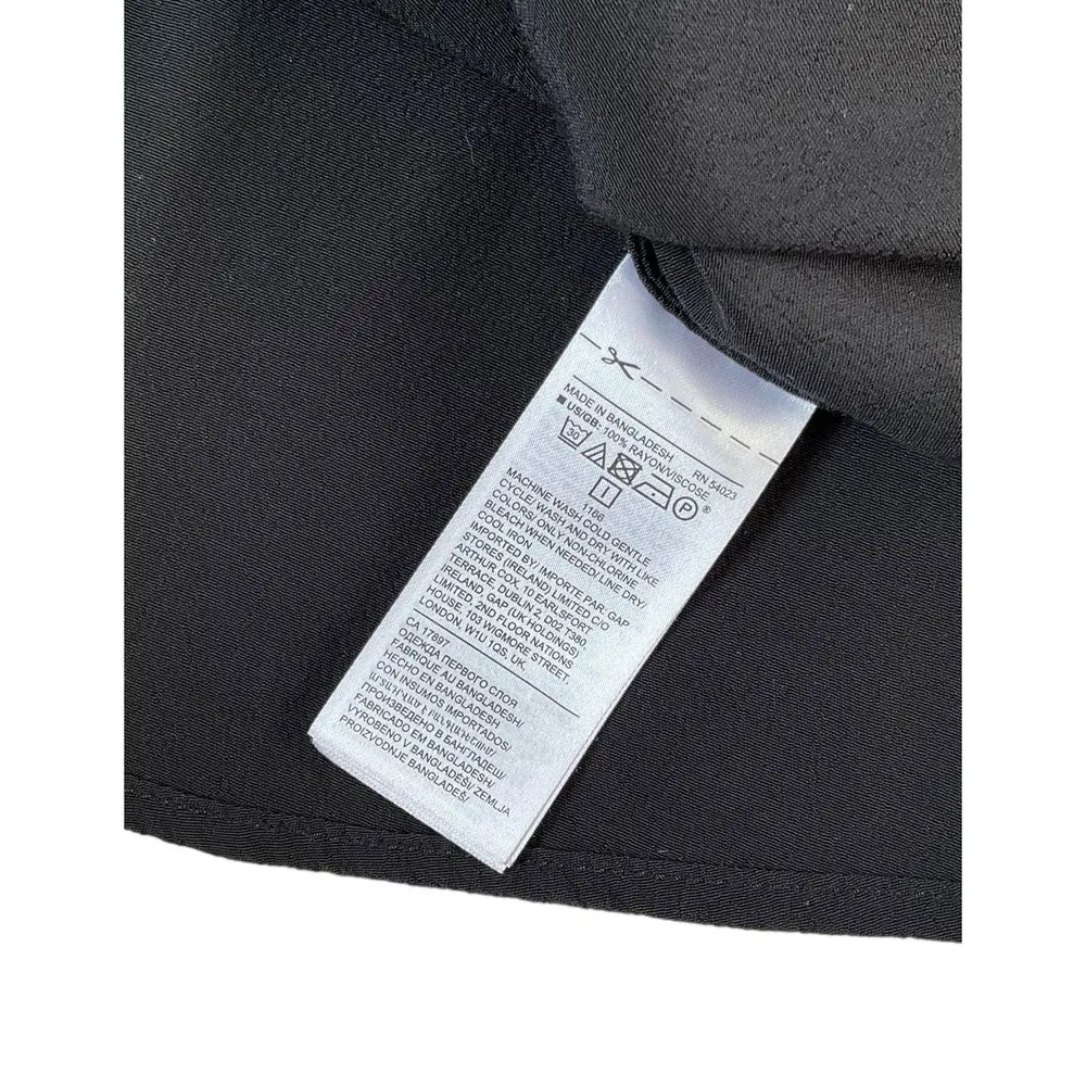 Banana Republic Black Flutter Sleeve Button Front Women Top Size Medium | 46-33 - Image 4