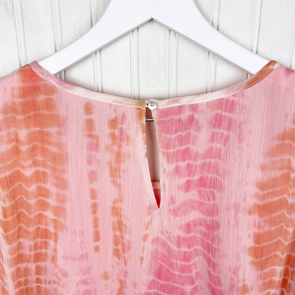 Soft Surroundings Coral Tie Dye Lisette Layered Pullover Blouse Top Size Small - Image 10