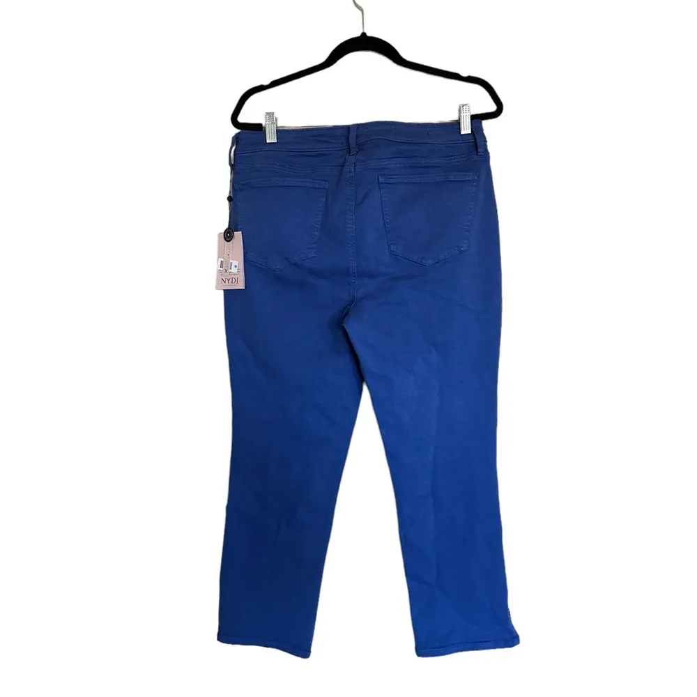 NWT NYDJ Sheri Rivet Side Slit Slim Ankle Jeans In Royal Blue - Image 3
