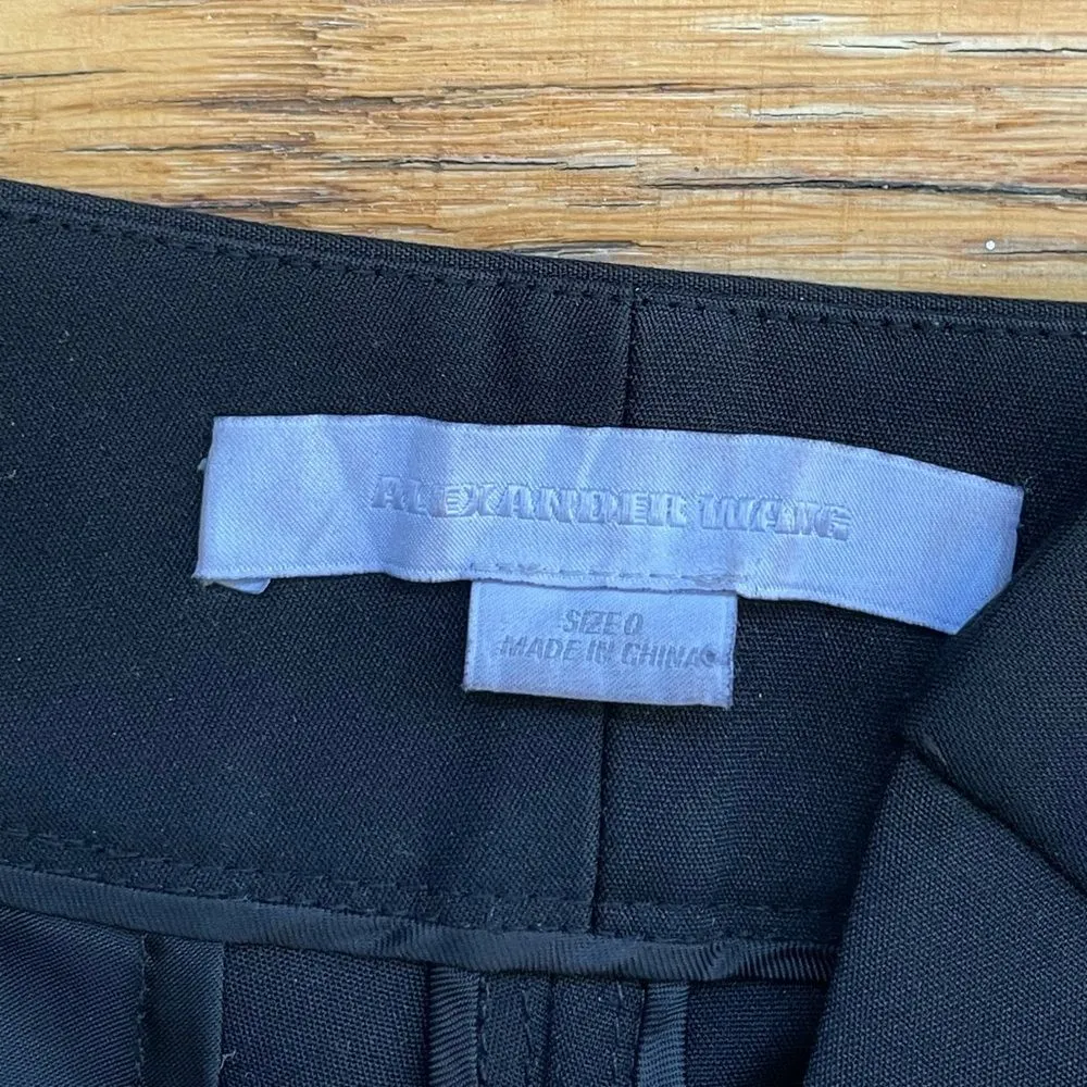 Alexander Wang Black Tapered Leg Dress Pants w/ Leather Waistband Sz 0 - Image 6