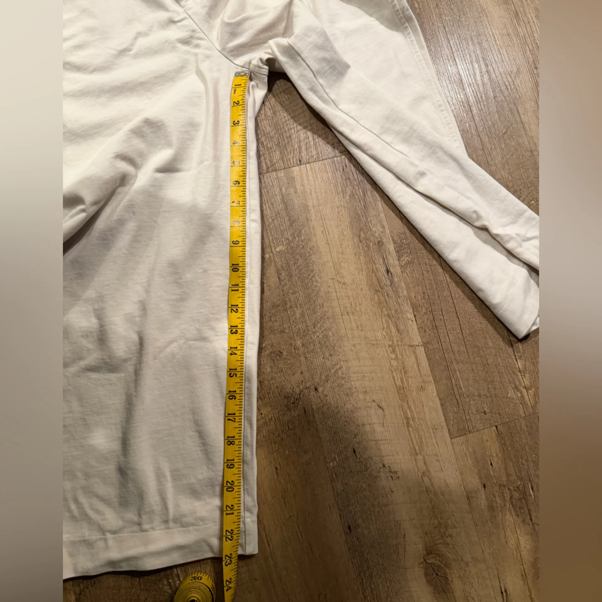 Vince Cropped Elastic Waist Cream Relaxed-Fit Trousers Pants XL Cotton - Image 8