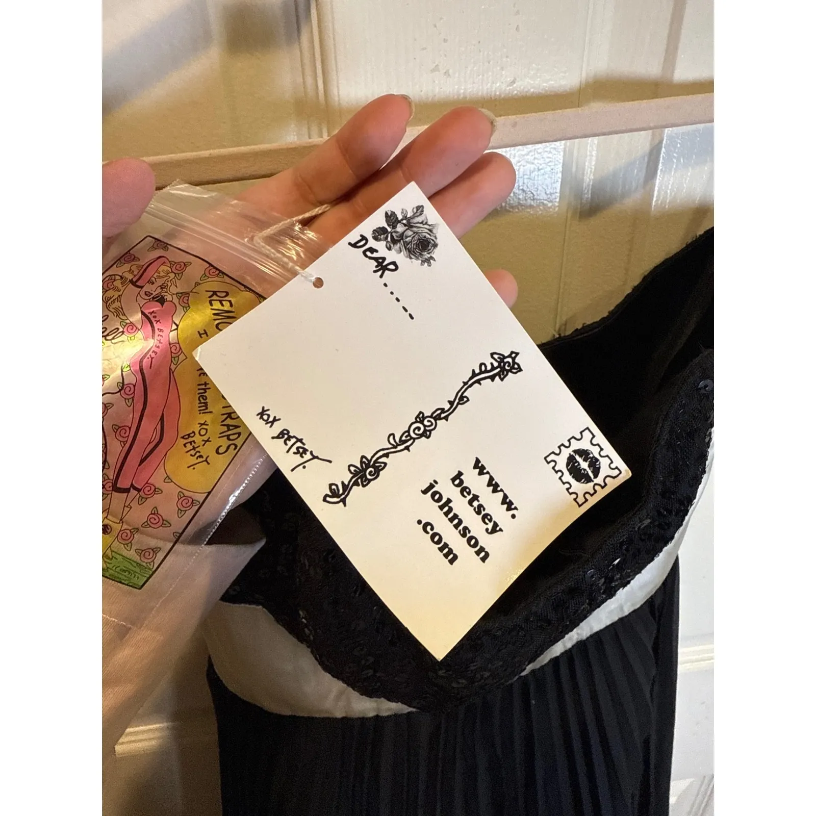 Betsey Johnson Black Sequin Satin Pleated Strapless Formal Dress Size 4 - Image 5