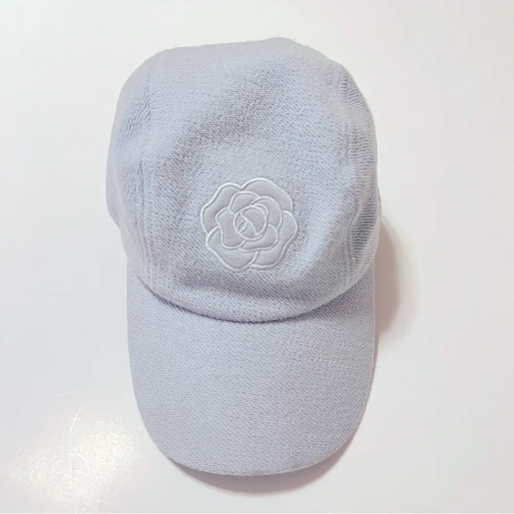 Karl Lagerfeld embroidered terry baseball cap, blue, one size adult - Image 2