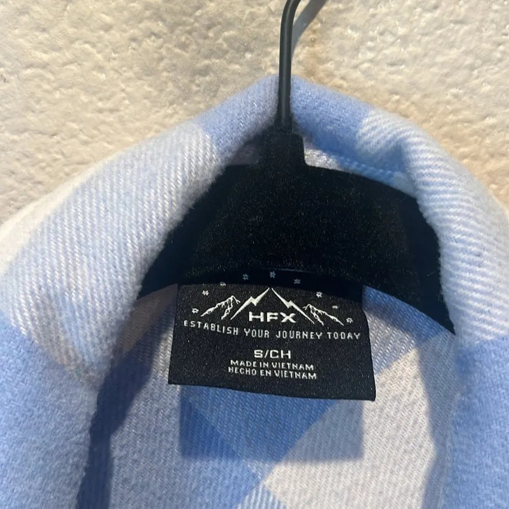 HFX Women’s Shirt Jacket Shacket Size Small Blue Cream - Image 5