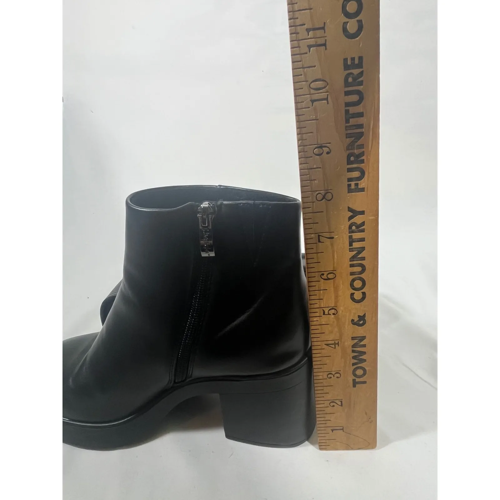 Melody Women's Black Square Toe Platform Ankle Boots Goth Y2K Chunky Heel Sz 8 - Image 9