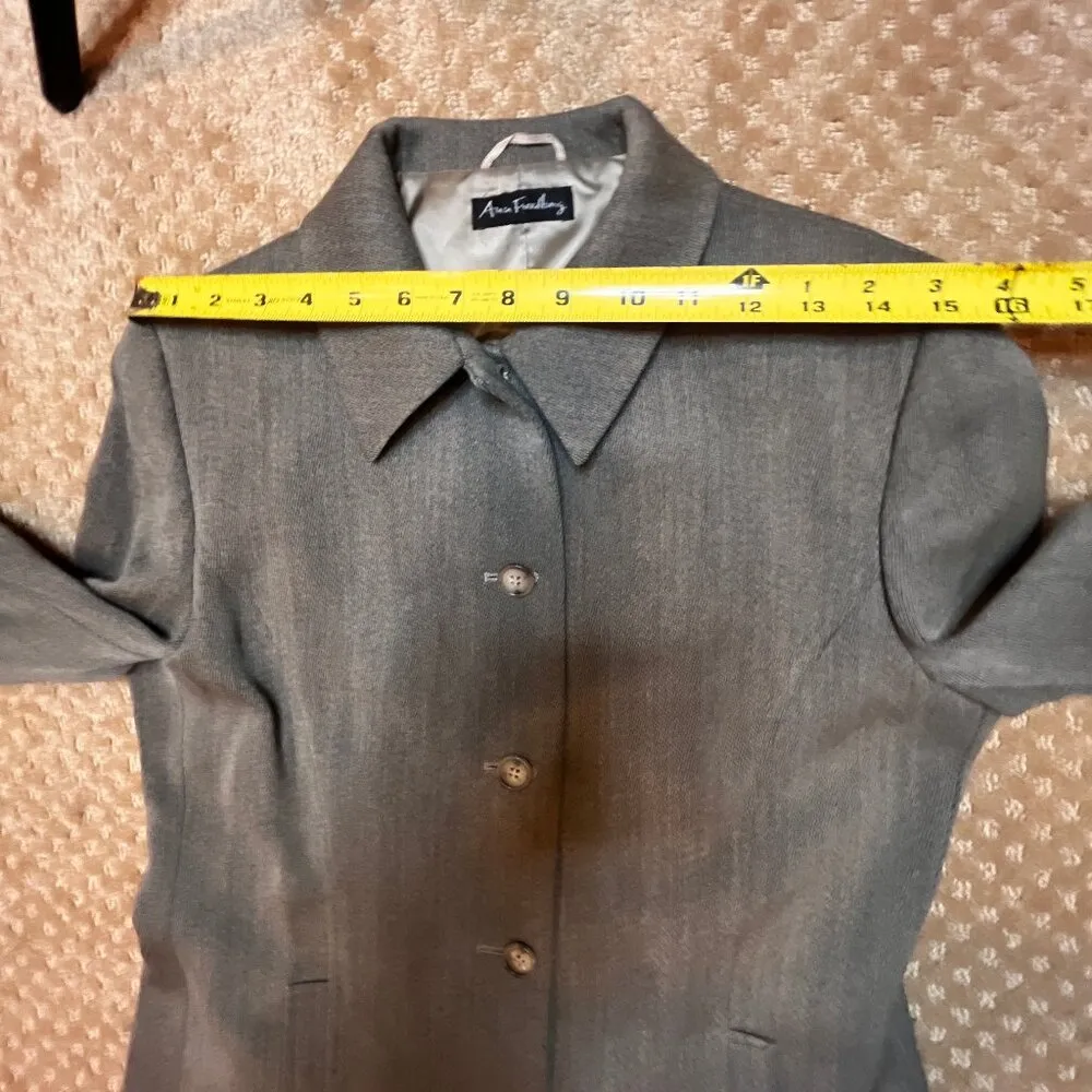 Ann Freedberg Blazer Wool Jacket Blazer SZ 8 Career Work Office Sophisticated Brown - Image 11