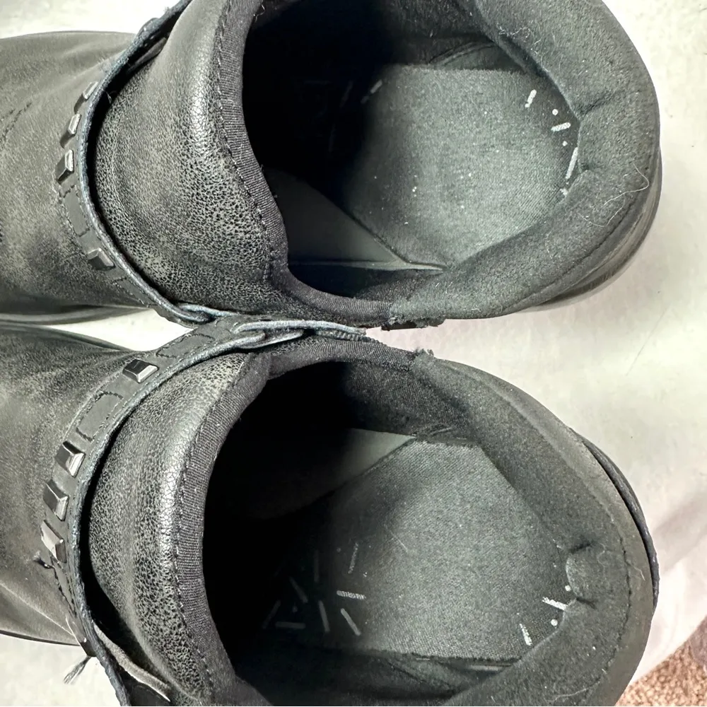 BZees Barista Biker Booties Shoes 10 10M Vegan Black Ankle Boots Slip On - Image 10