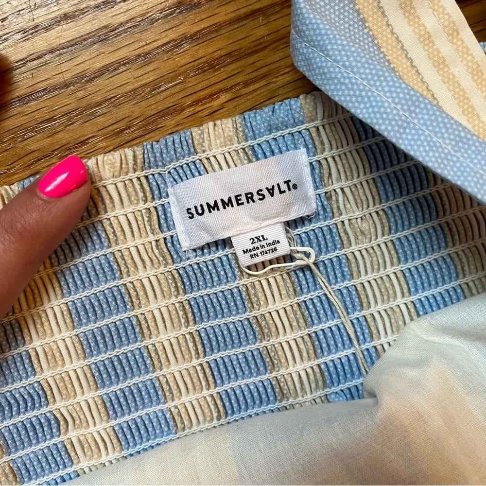 The Coastal Poplin Tie-Waist Midi Dress size 2XL - Image 6