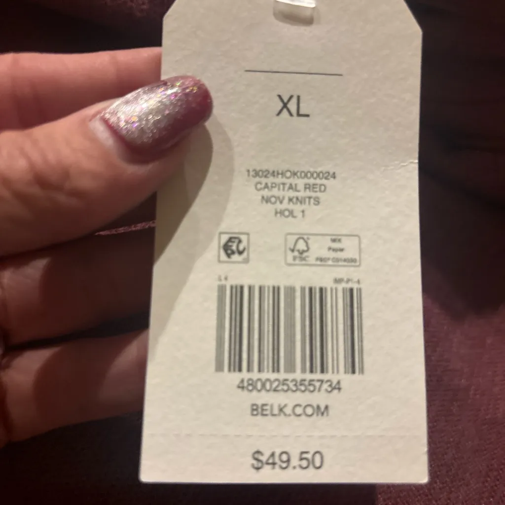 Wonderly Cowl Neck Knit Pullover XL Burgundy NWT - Image 7