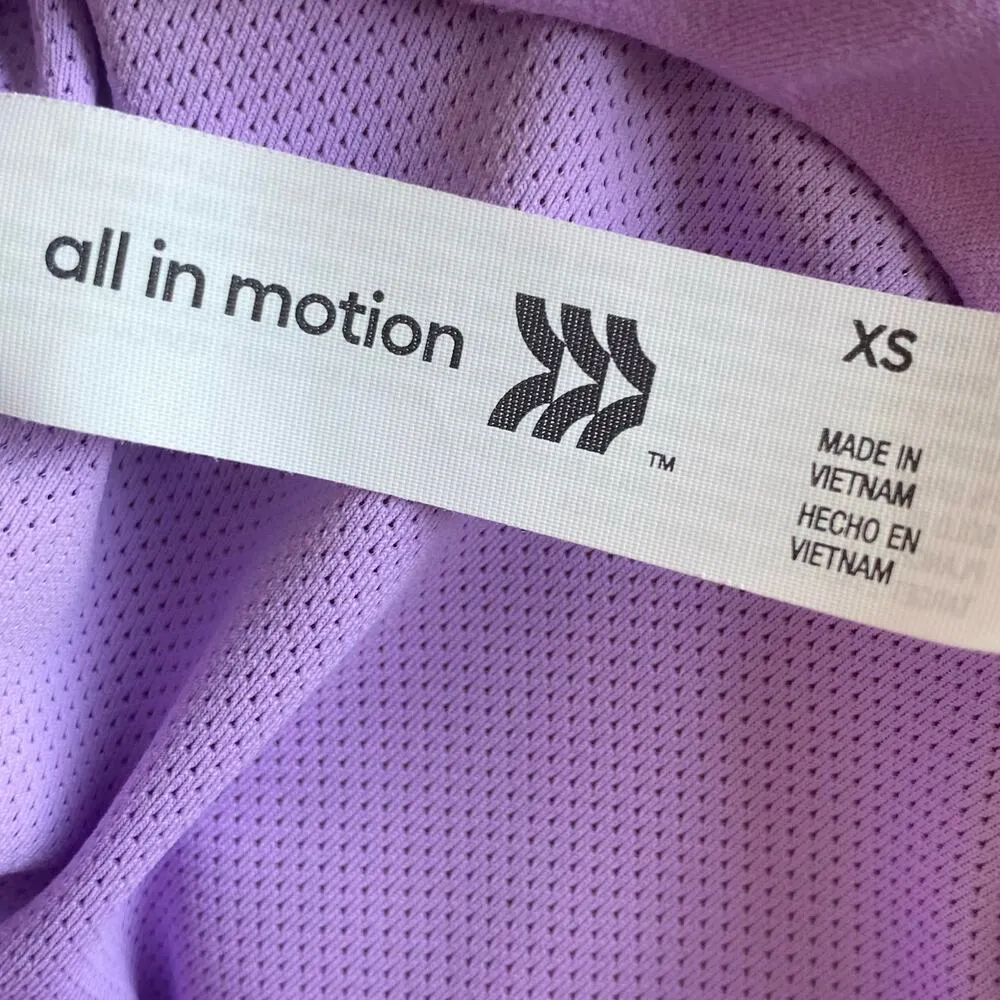 ALL IN MOTION NWOT Cropped Activewear Tank Top Purple Size XS Removable Padding - Image 4