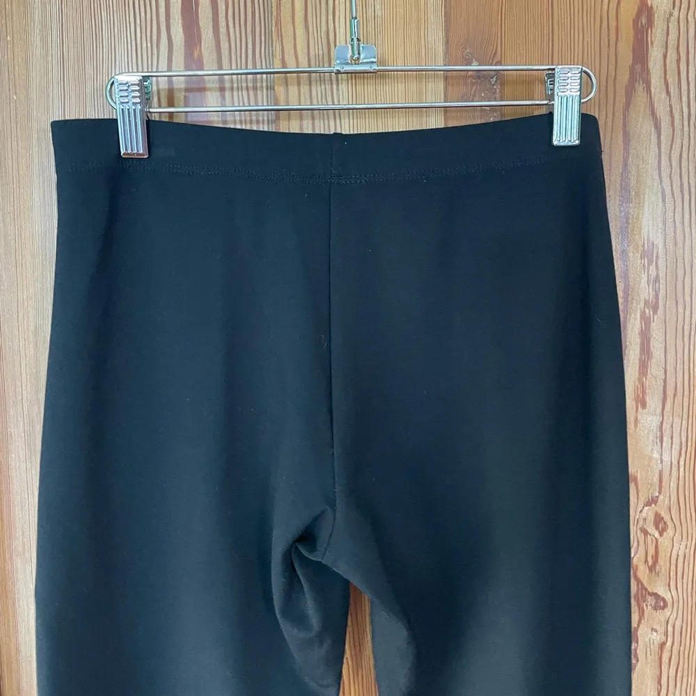 Clara Sun Woo Stretch Ponte Knit Kick Front Slit Black Pull on Pants - Image 8