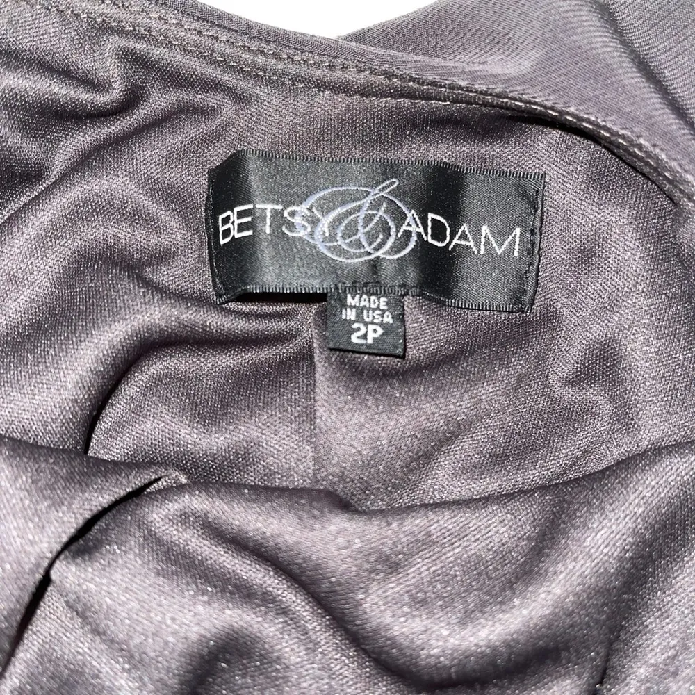 NWT Vintage Betsy & Adam Cocktail Dress Women’s Size 2 Petite Charcoal Gray - Image 4