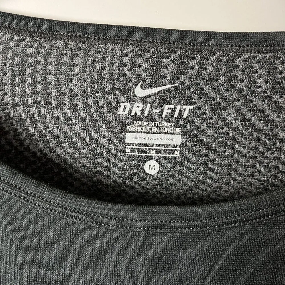 Nike Dri-Fit T Shirt Womens Black Medium M Sportswear Athletic Minimal Plain Tee - Image 4