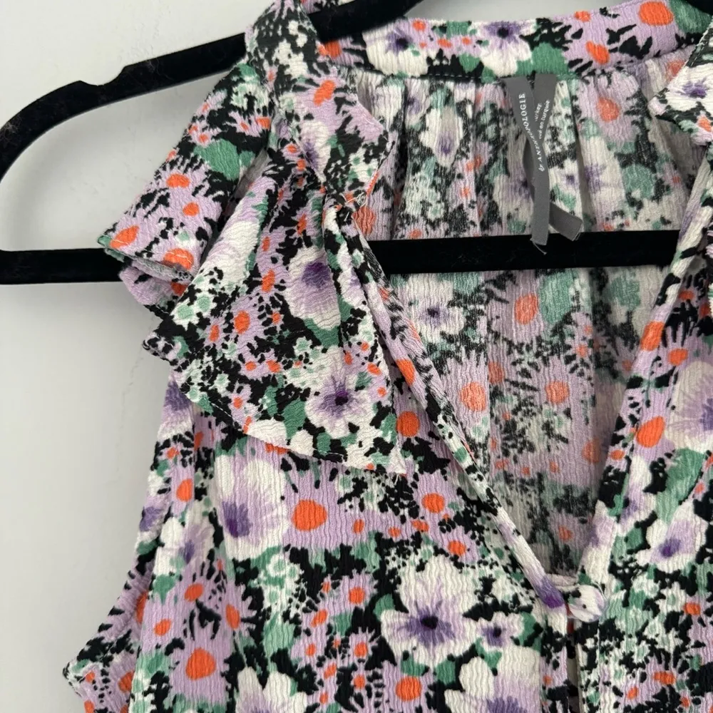 Anthropologie Chalmers Spliced Floral Ruffle Top - Image 5