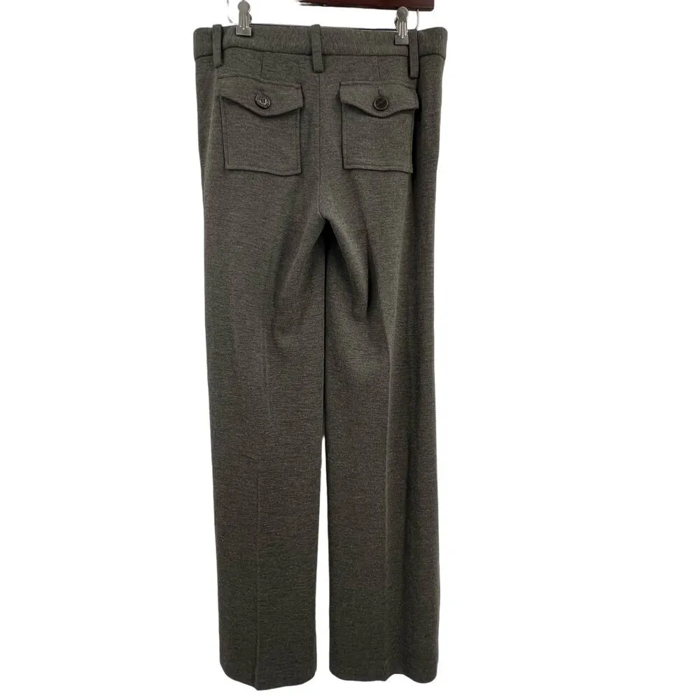 Tory Burch  Trousers Size 8 Grey Wool Blend Straight Leg - Image 3
